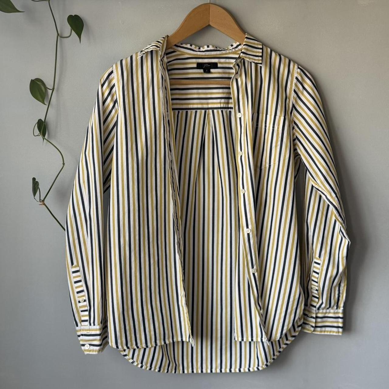 Olive and Navy Striped Button Down (8)