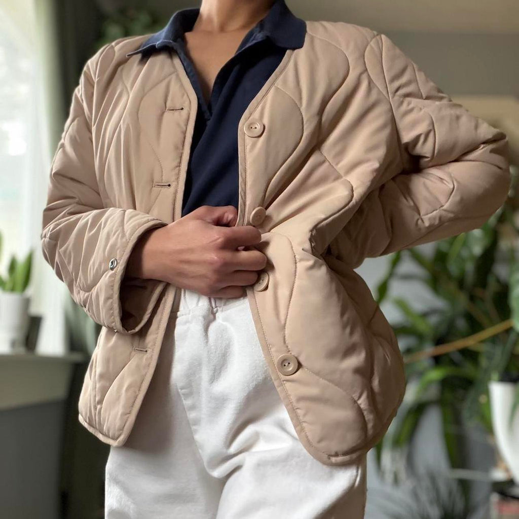 Beige Quilted Liner Jacket (XS)