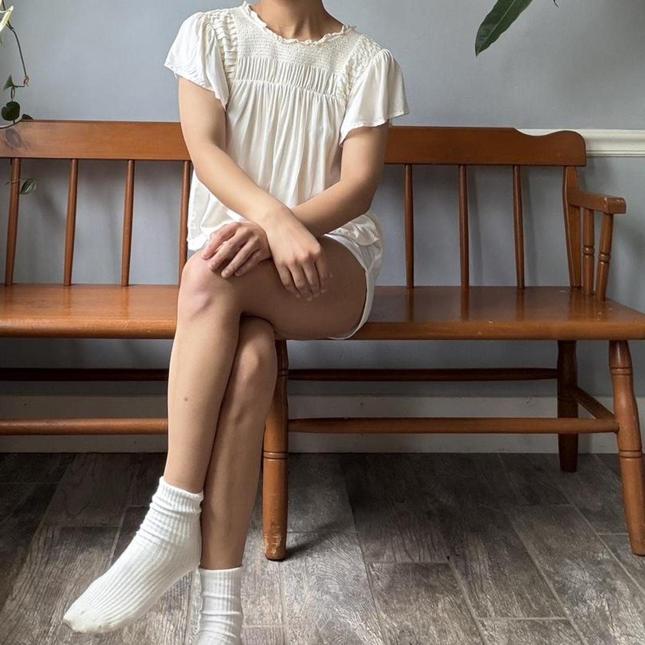 Antique White Smocked Blouse (XS)