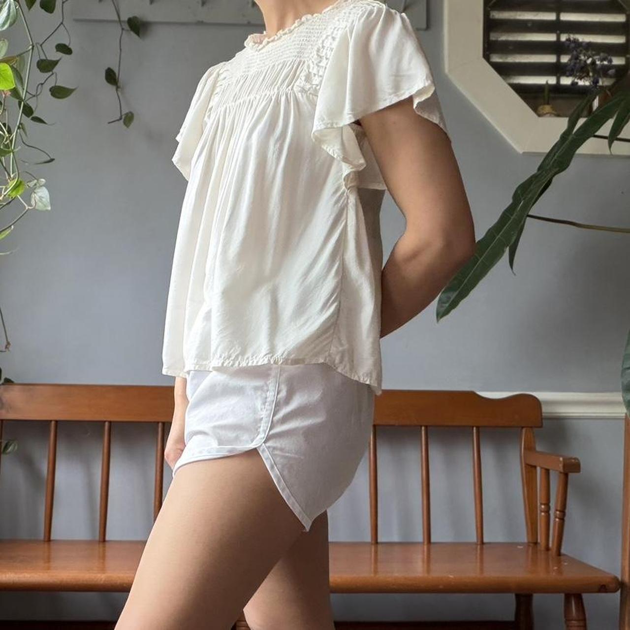 Antique White Smocked Blouse (XS)