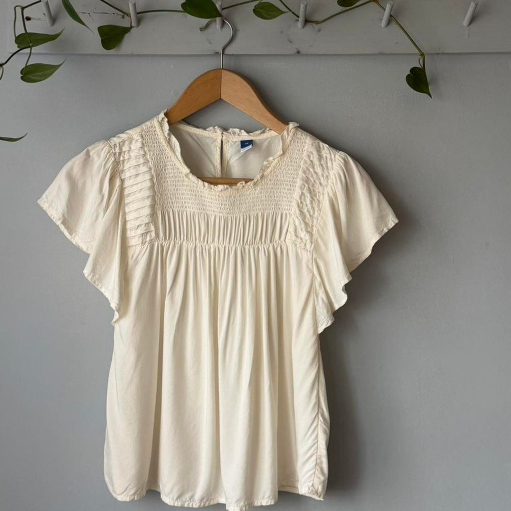 Antique White Smocked Blouse (XS)