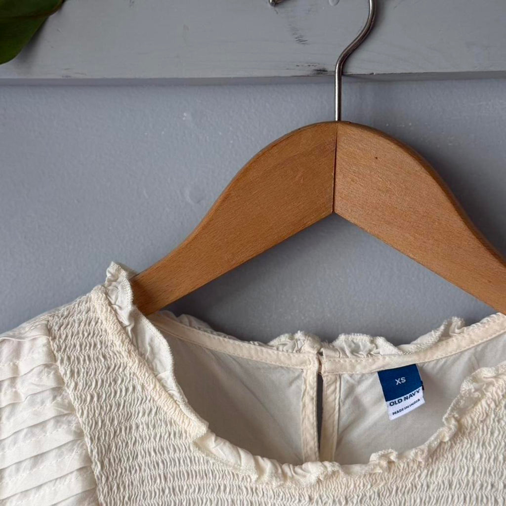 Antique White Smocked Blouse (XS)