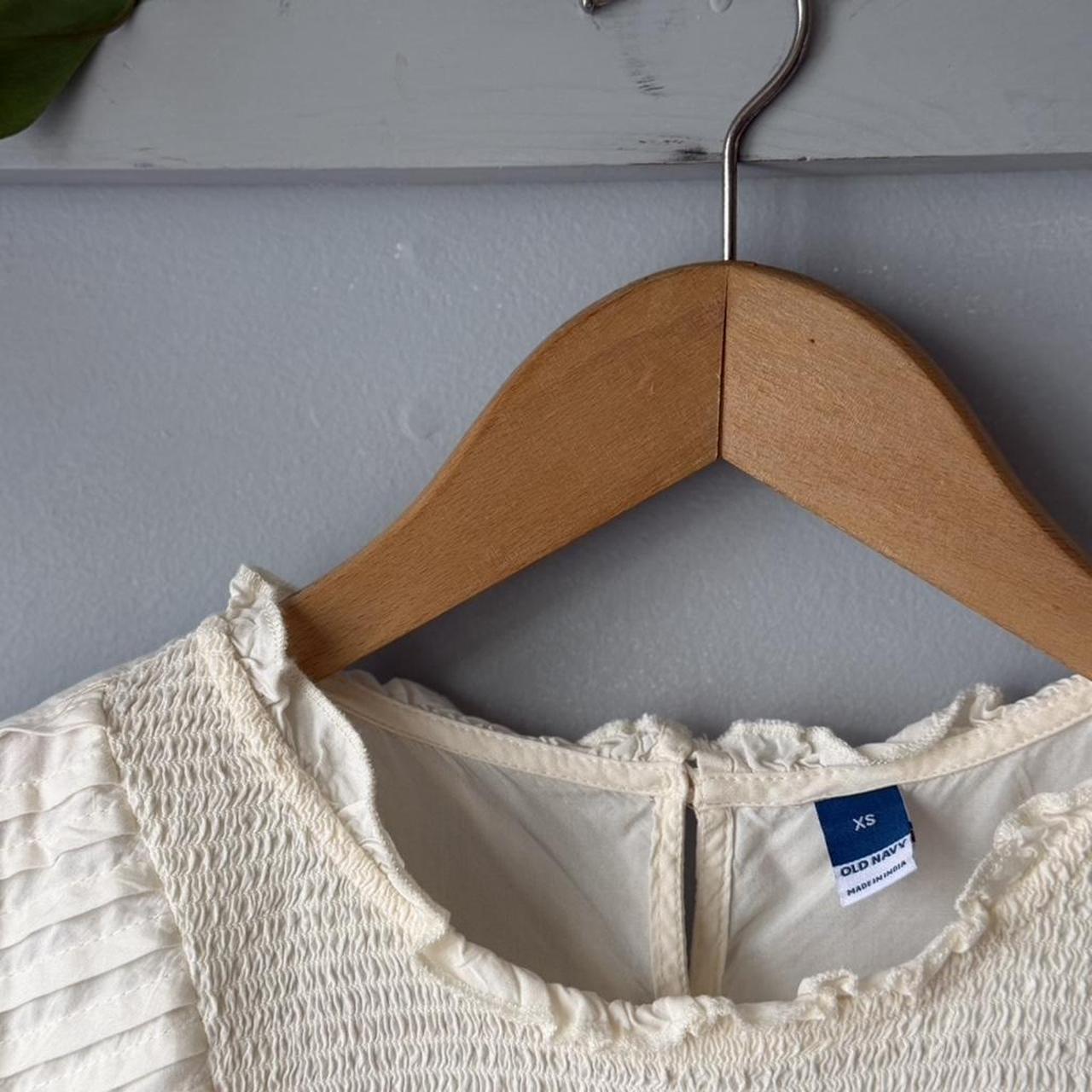 Antique White Smocked Blouse (XS)