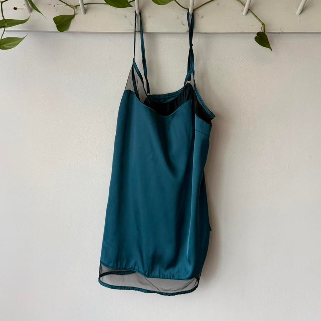 Midnight Teal Satin Sleep Set (S)